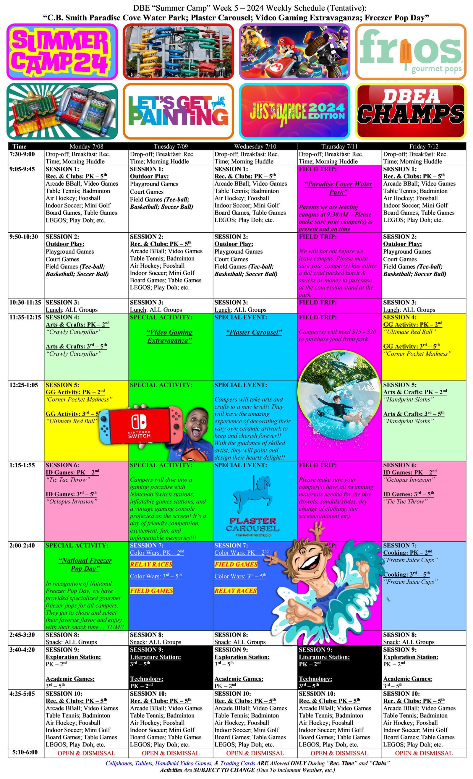DBEA CHAMPS Week 5 Schedule